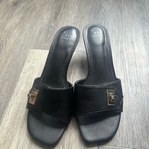 A New Day Black Slide Sandals